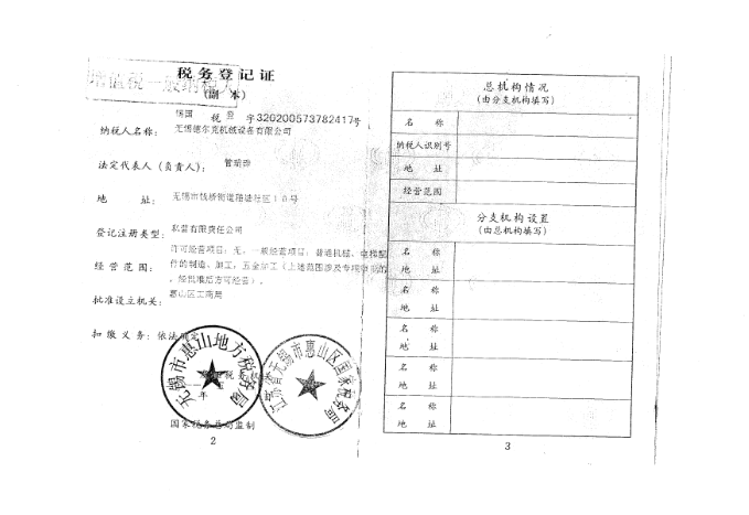稅務(wù)登記證